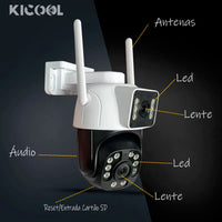 Câmera Wi-fi Ptz Rastreamento Lente E Tela Dupla Icsse A-29