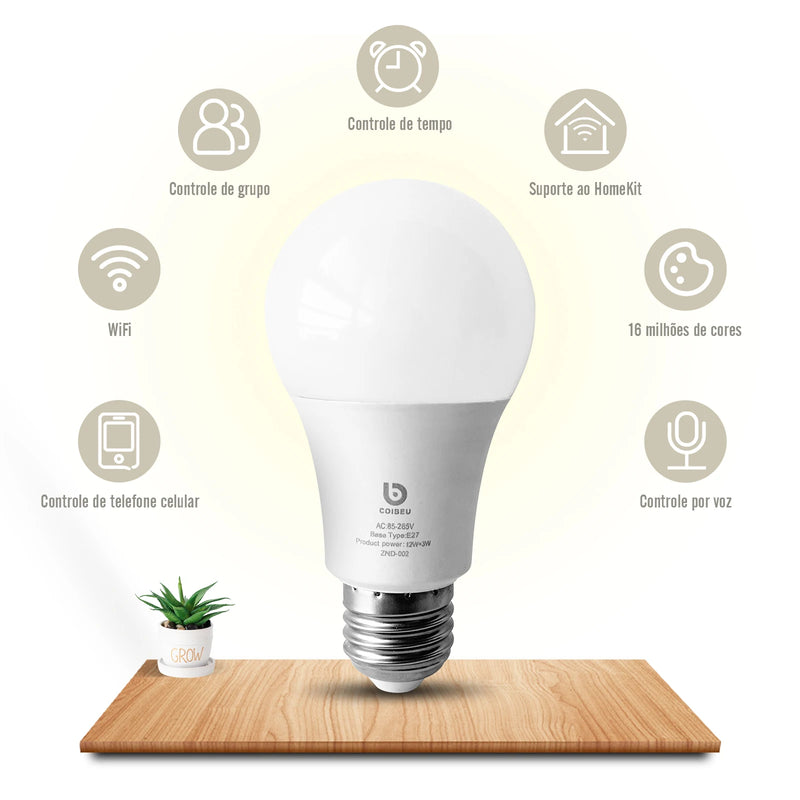 Lâmpada Inteligente Automação Residencial Wifi Led 15w Colorida Bivolt